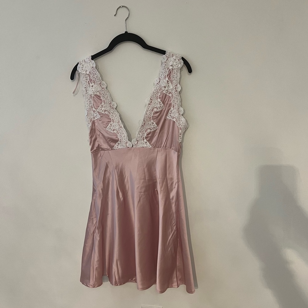 Satin pink dress